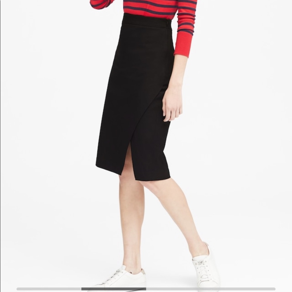 Banana Republic Bi-Stretch Wrap Front Pencil Skirt